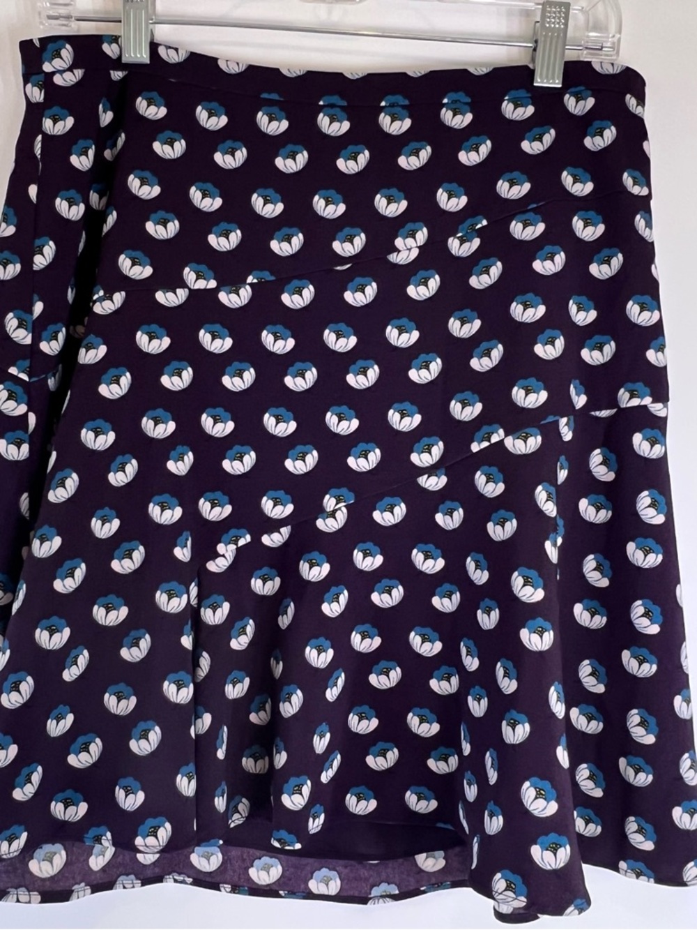 LOFT Purple Floral Skirt Size 8 Career Work Wear Boho